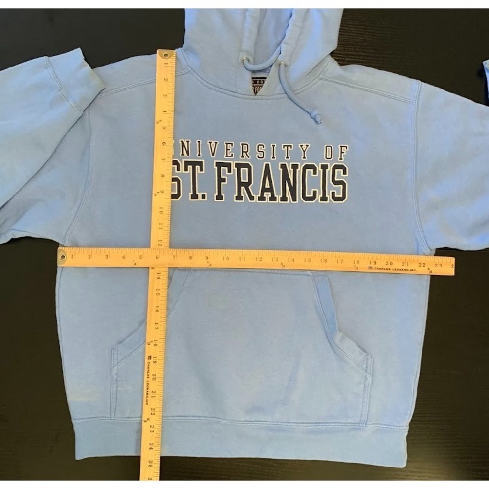 Vintage University of St. Francis Blue Logo Pullover Hoodie Size Medium - Picture 10 of 10
